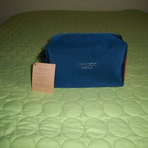 NWT JIMMY CHOO MAN BLUE TRAVEL SIZE MENS ELEGANT TOILETRY BAG